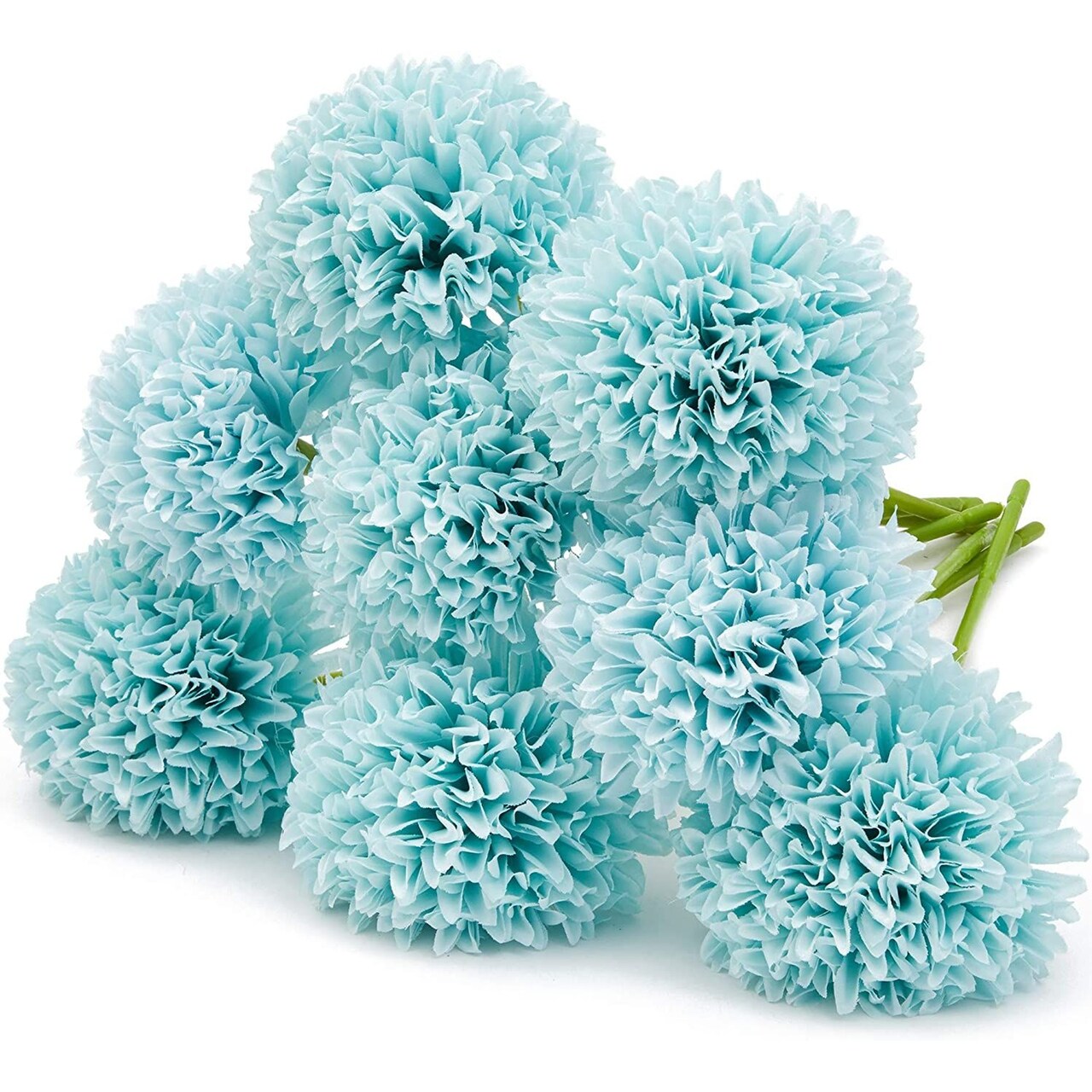 Juvale Artificial Chrysanthemum Flowers for Weddings, Crafts (8 Pack) Blue Silk Cloth